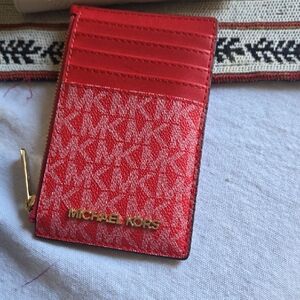 Michael Kors Signature Red Card Holder